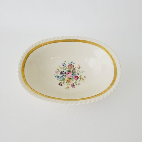 Krautheim Large Oval Platter La Marquise Selb Bavaria Gold Trim Floral Center - Picture 3 of 10